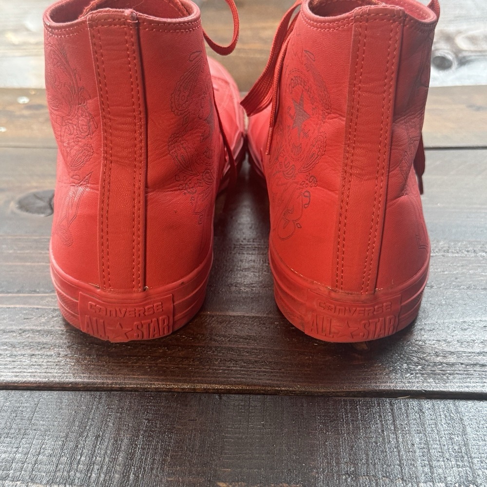 Chuck Taylor Converse High Top Sneaker Laser Tec Tuff Engraved H-Town Mens 12 - Picture 15 of 16